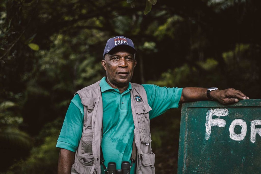 Newton George expert birdwatcher in Tobago